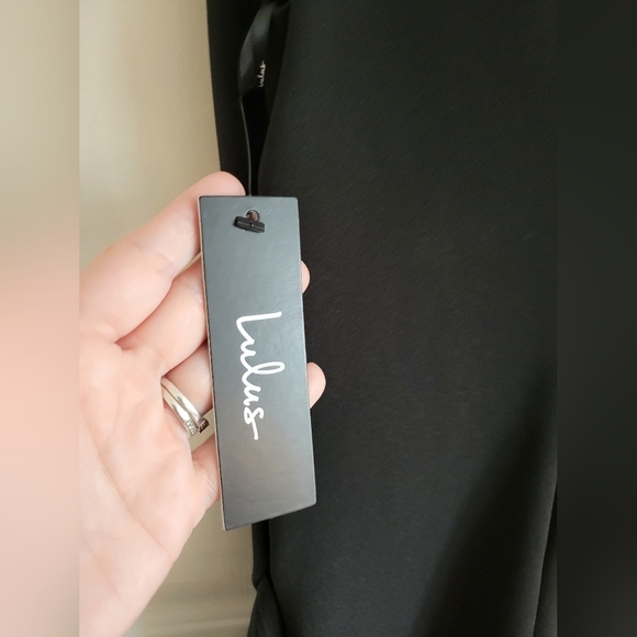 NWT Lulus Modern Maiden Black Asymmetrical Midi LBD Hoco Dress Size Small - Picture 8 of 11